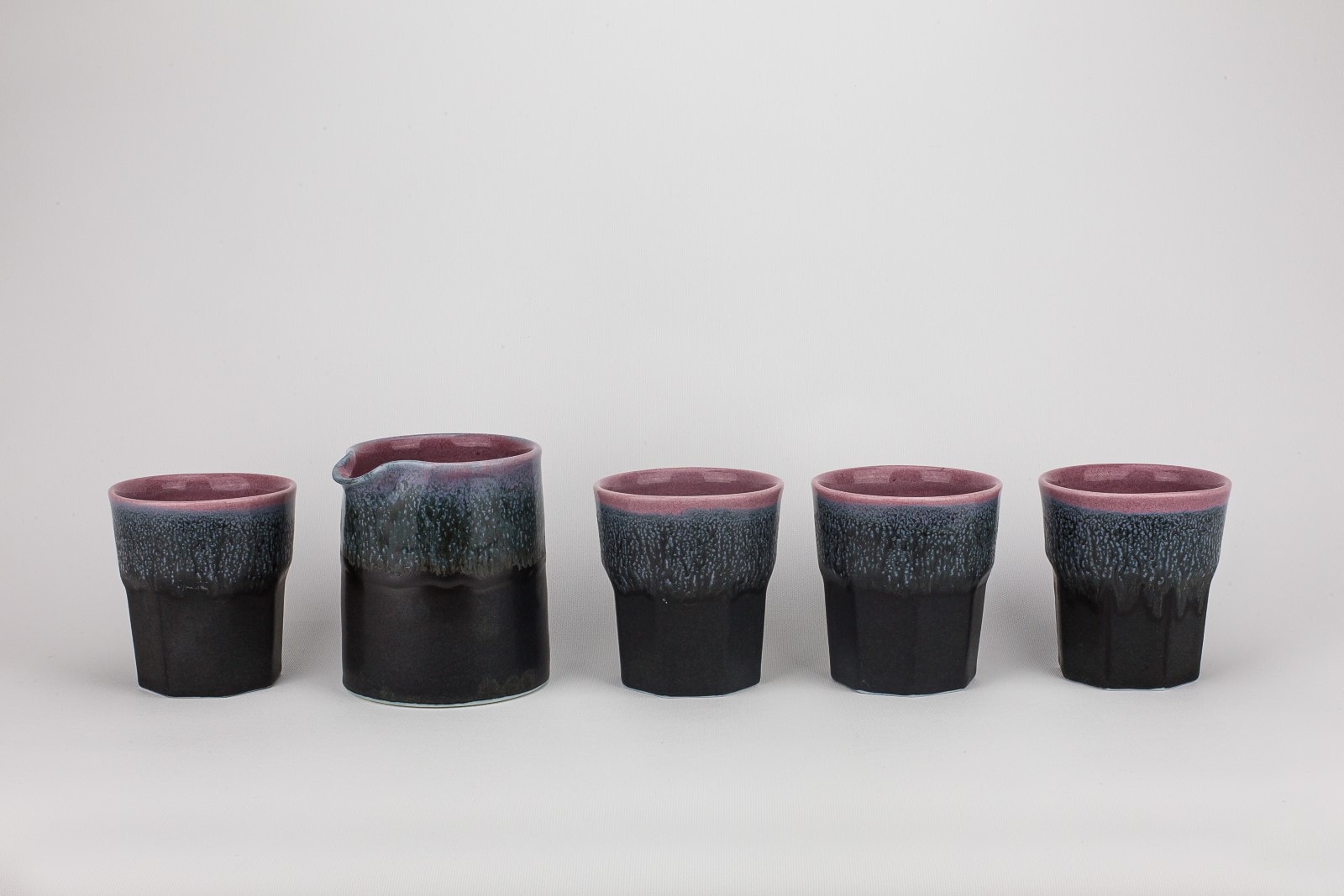 Pink Beaker And Cups Lisa Donaldson Ceramics