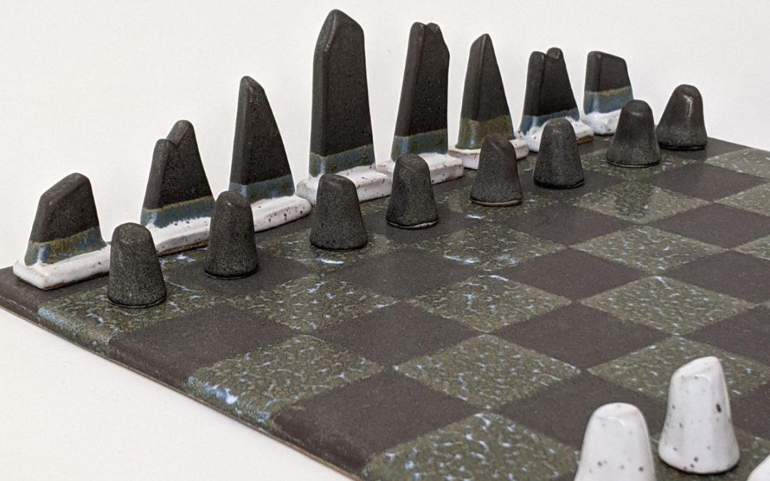 Taratuas chess board Lisa Donaldson Ceramics
