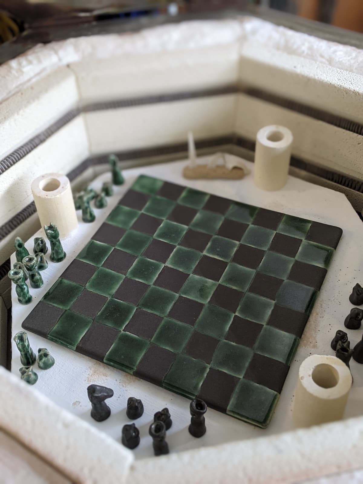chess board Lisa Donaldson Ceramics